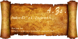 Ambrózi Zsanett névjegykártya