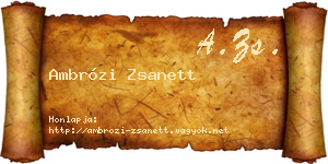 Ambrózi Zsanett névjegykártya